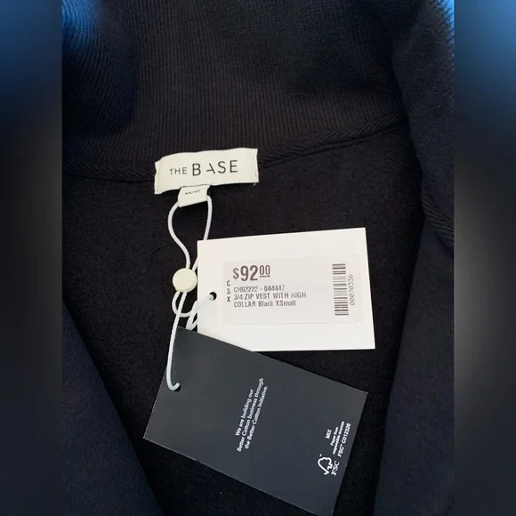 NWT - Pullover Zip Vest With High Collar - Black, XS - Picture 6 of 13